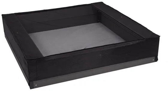 Nordic Play Sandkassenet, 150 x 150 x 20 cm, sort